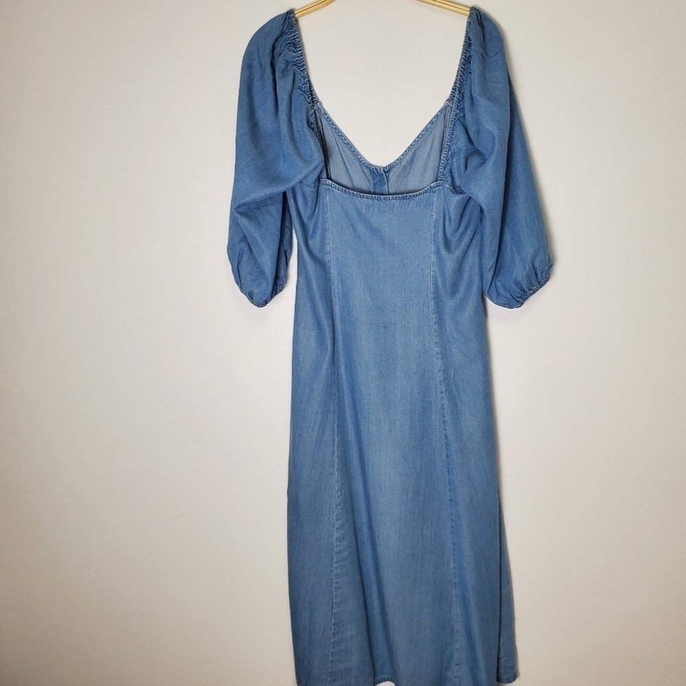 Zara Blue Midi Button Front Lyocell Dress - Picture 10 of 13